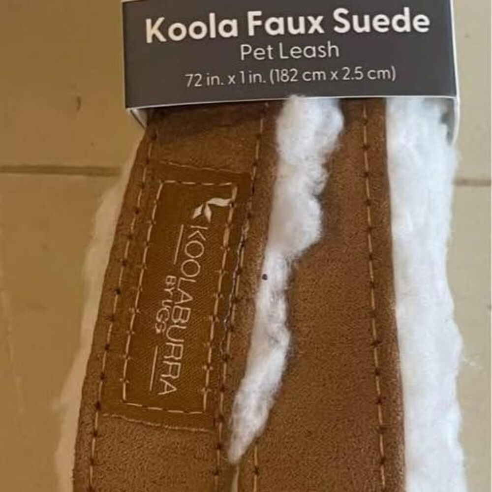 Koolaburra UGG Dog Leash, Sherpa Lined, Faux Suede, 72", New
